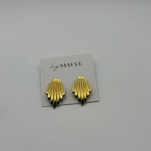 Hey Maeve Gold Fan-Shaped Earrings